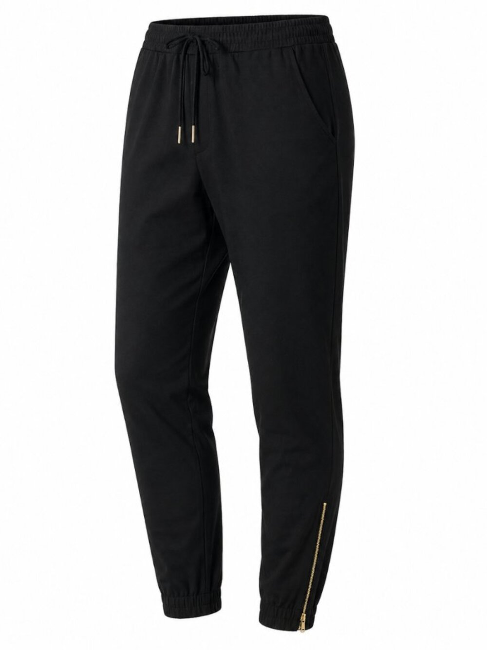 💖 2/40 Zyia Active Black Drawstring Zip Hem Joggers Size XL